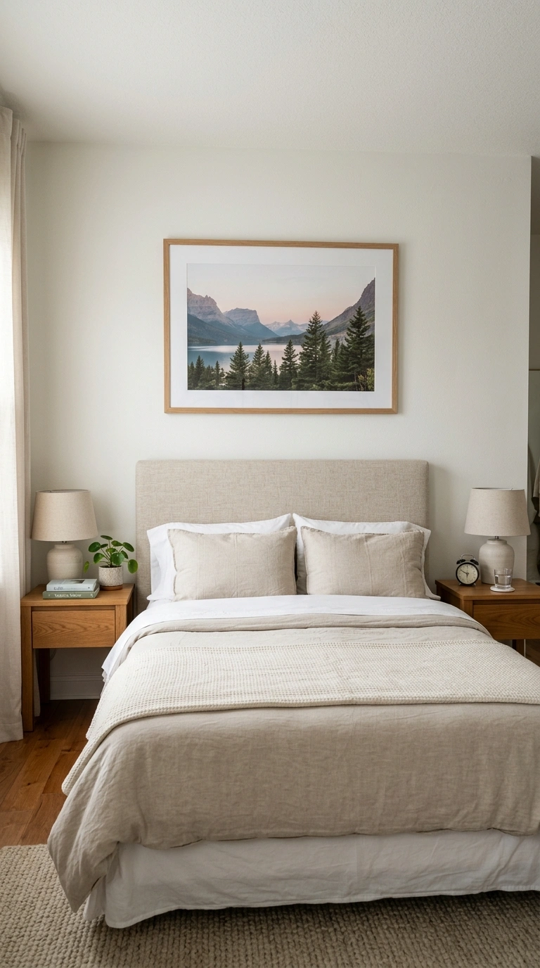 010 Wall Art Above Bed A bedroom wall above an upholst