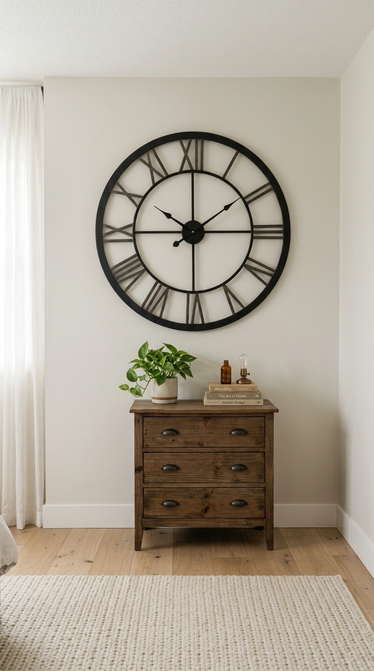 011 Add a Large Wall Clock A bedroom wall opposite the