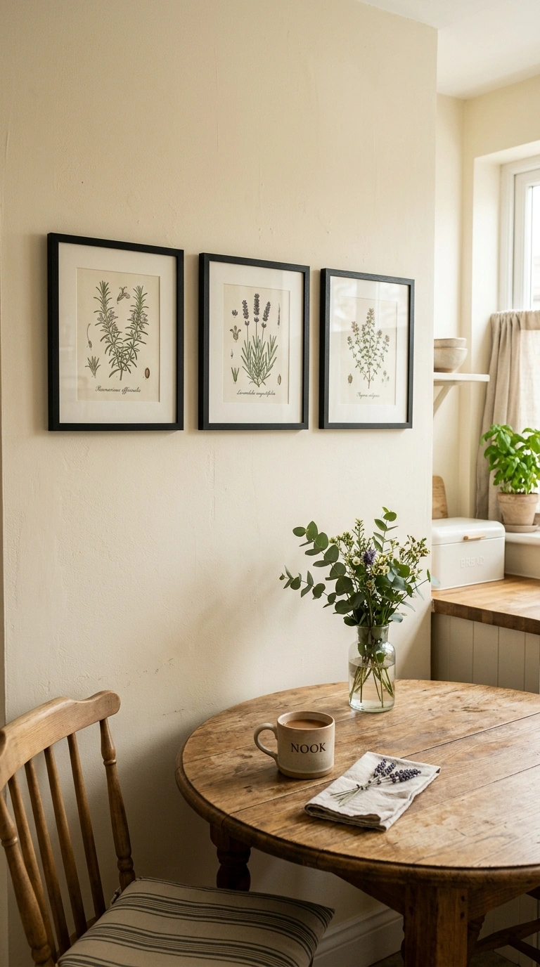 011 Framed Wall Art A kitchen breakfast nook wall with