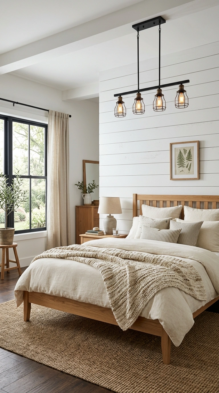 011 Modern Farmhouse Bedroom A bedroom with a simple w