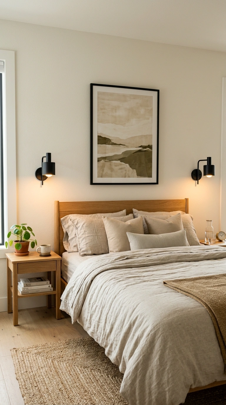 011 Wall Mounted Sconces A bedroom headboard wall with