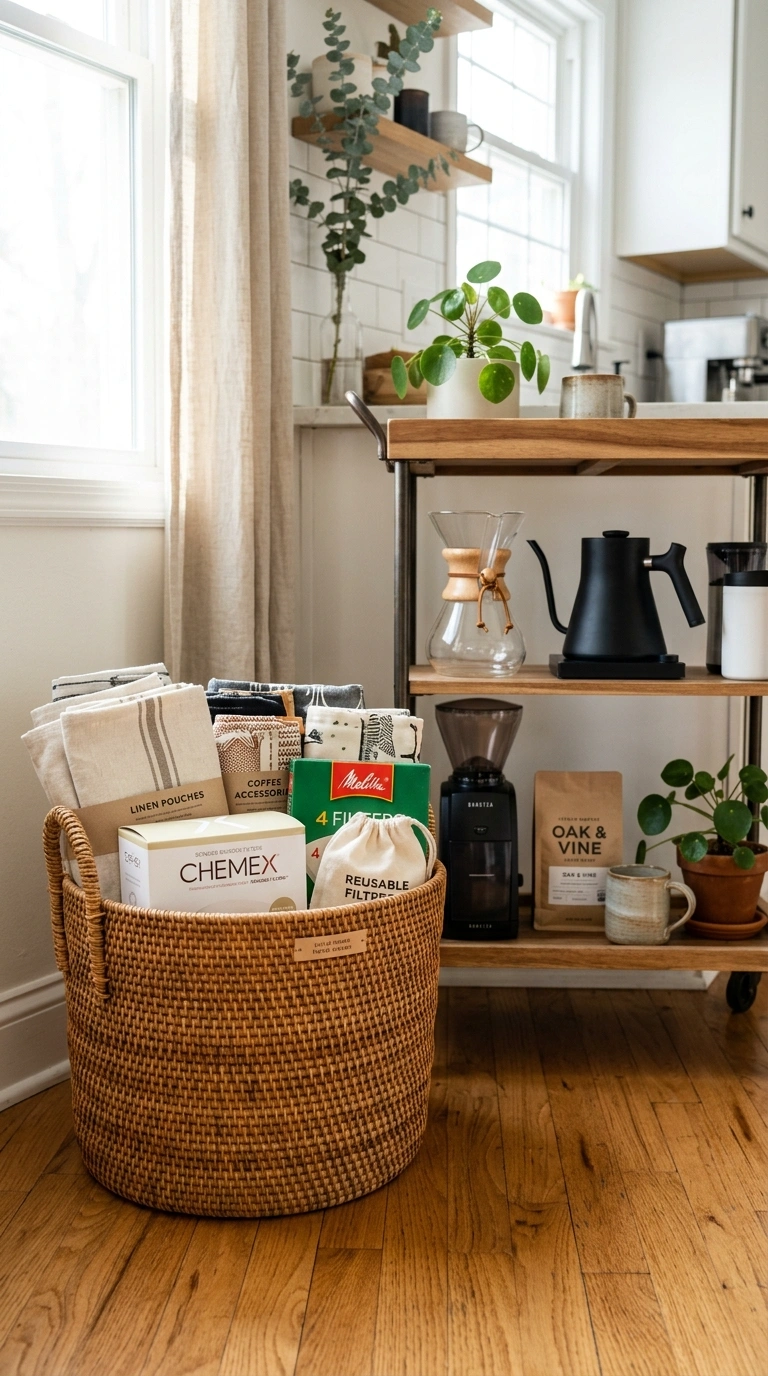 011 Woven Basket Storage A natural rattan basket place