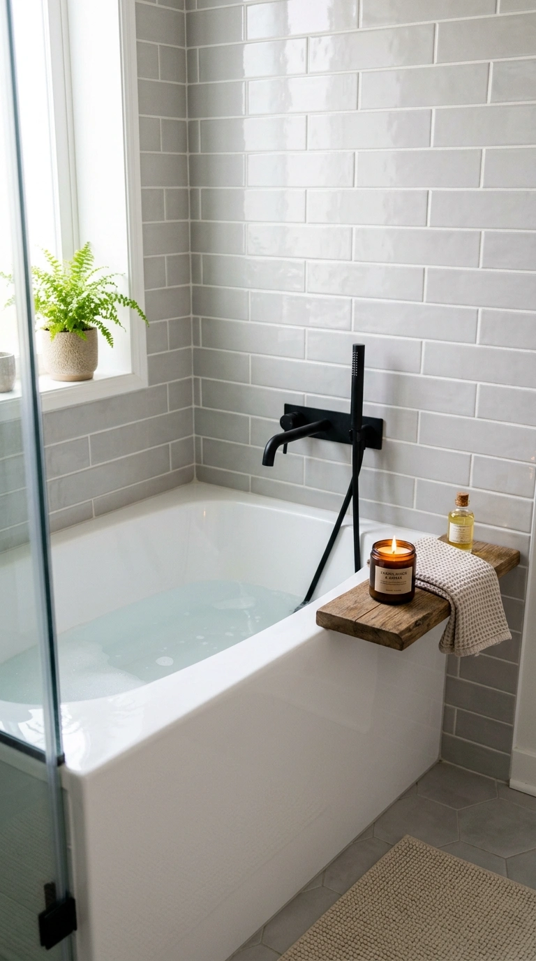 012 Compact Bathtub Insert A small bathroom with a com