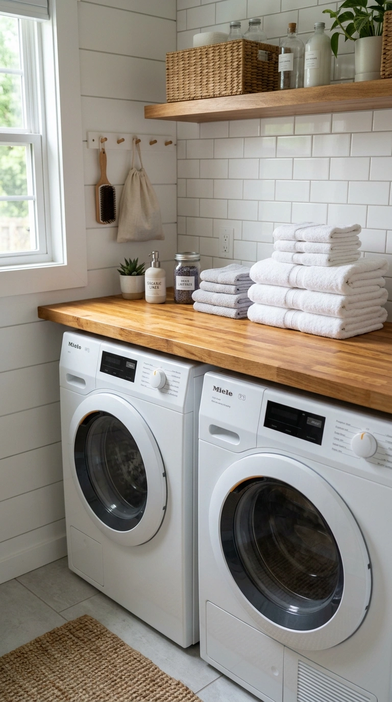 012 Countertop Folding Station A laundry room with a w