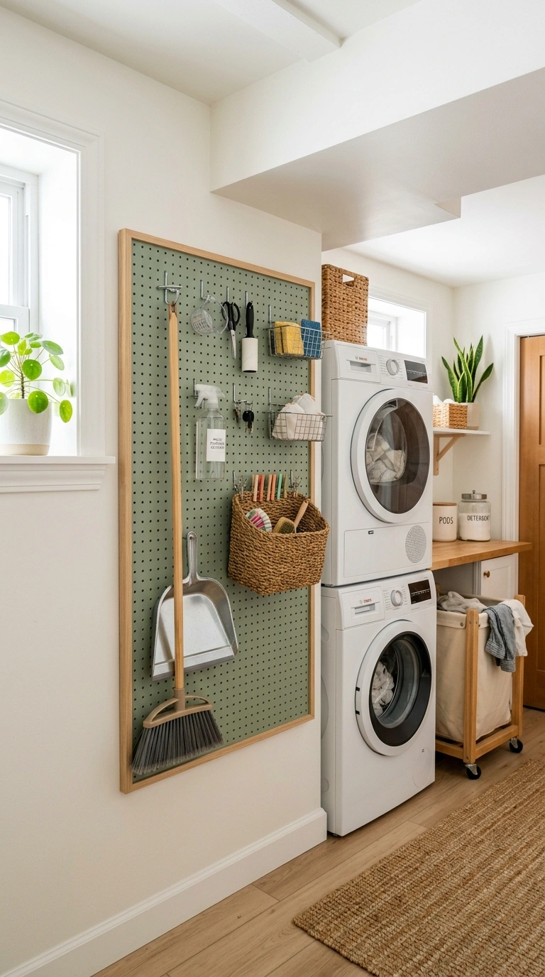 012 Pegboard Organization Wall A basement laundry room