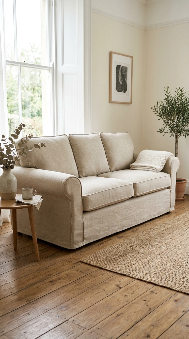 012 Slipcover Sofa Refresh A living room sofa freshly