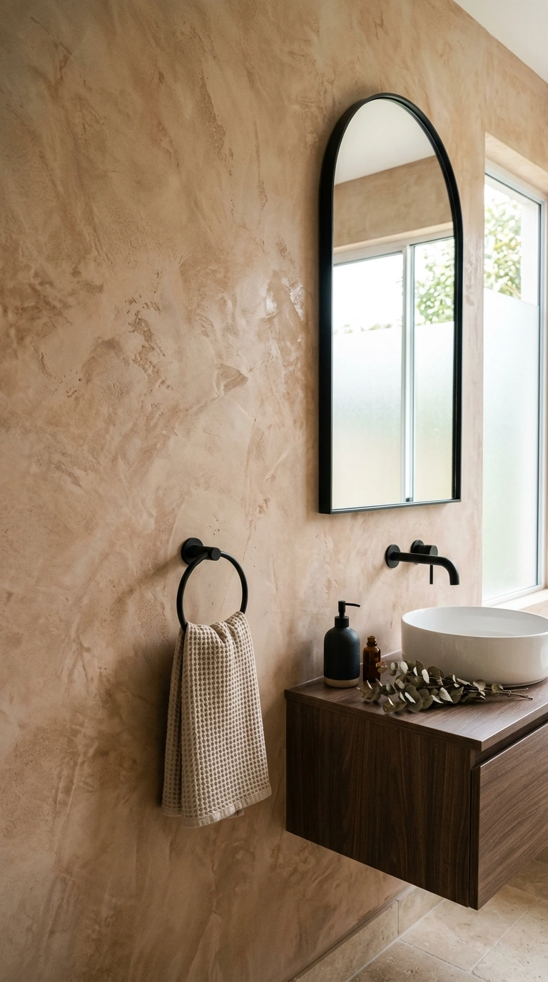 012 Textured Plaster Wall A bathroom wall finished in