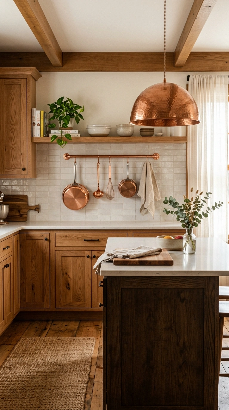 012 Warm Copper Accents A kitchen featuring a copper p