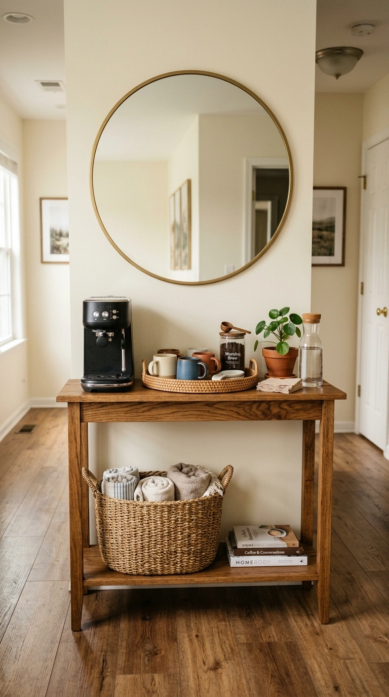 013 Bar Cart Alternative A narrow wood console table i