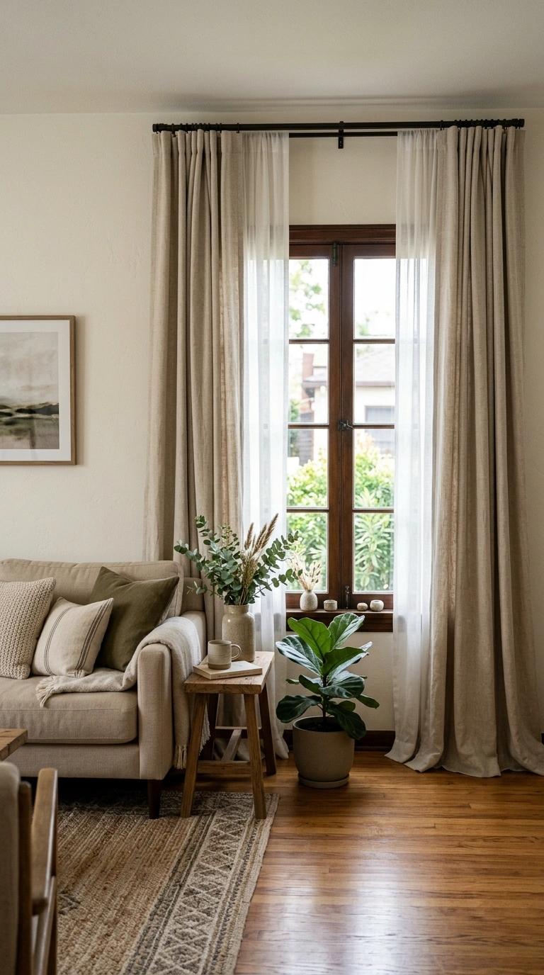 013 Curtain Layering Trick A living room window with f