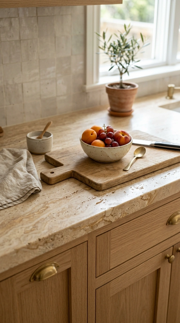 013 Natural Stone Counters A kitchen counter in warm t