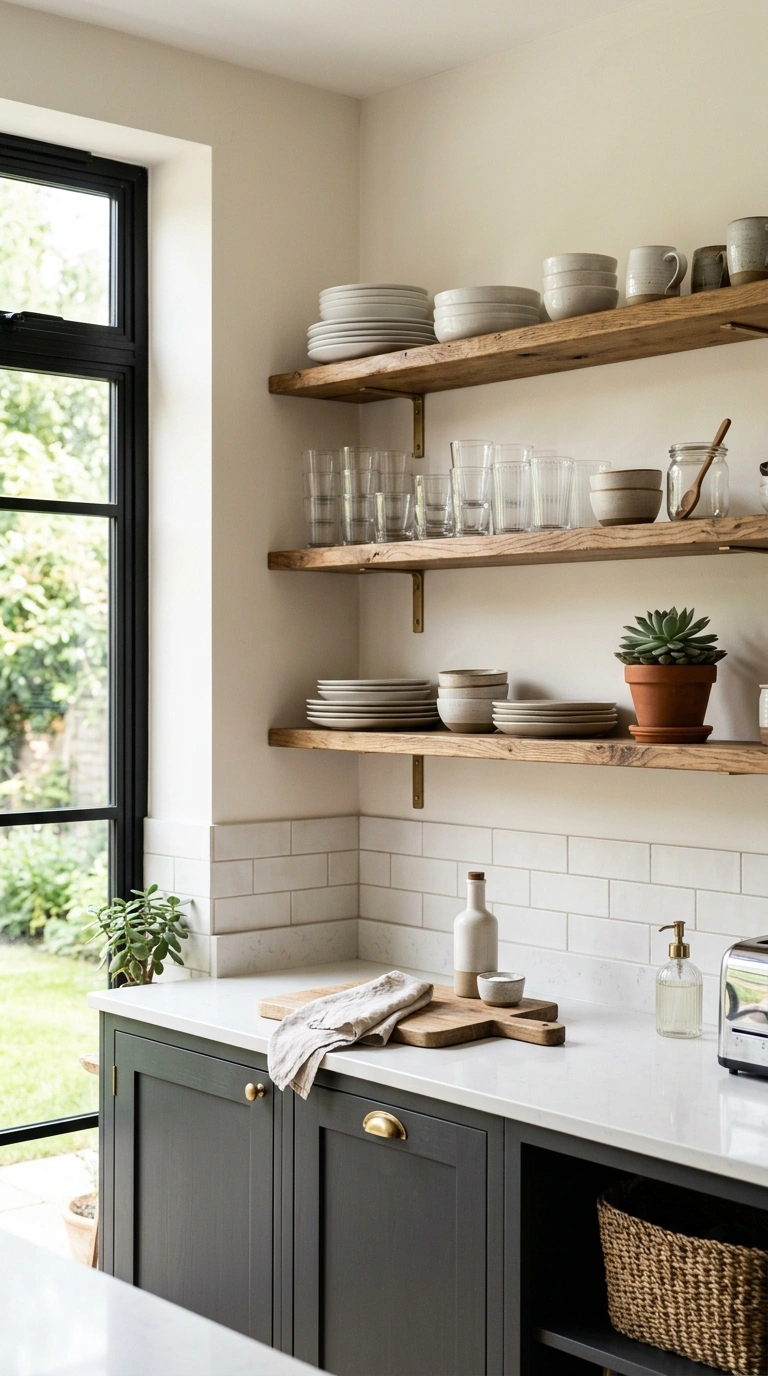 013 Open Shelving Swap A kitchen with upper cabinet do