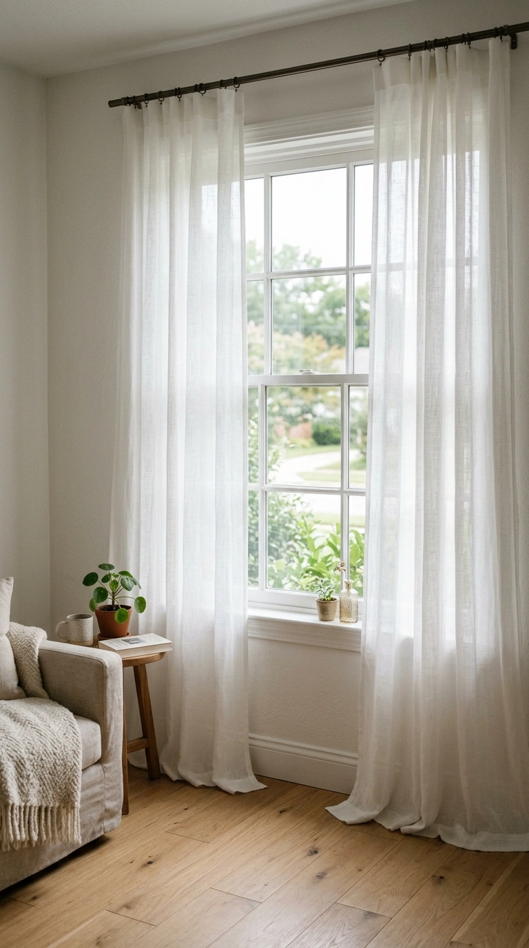 013 Sheer Window Curtains A window with soft white she