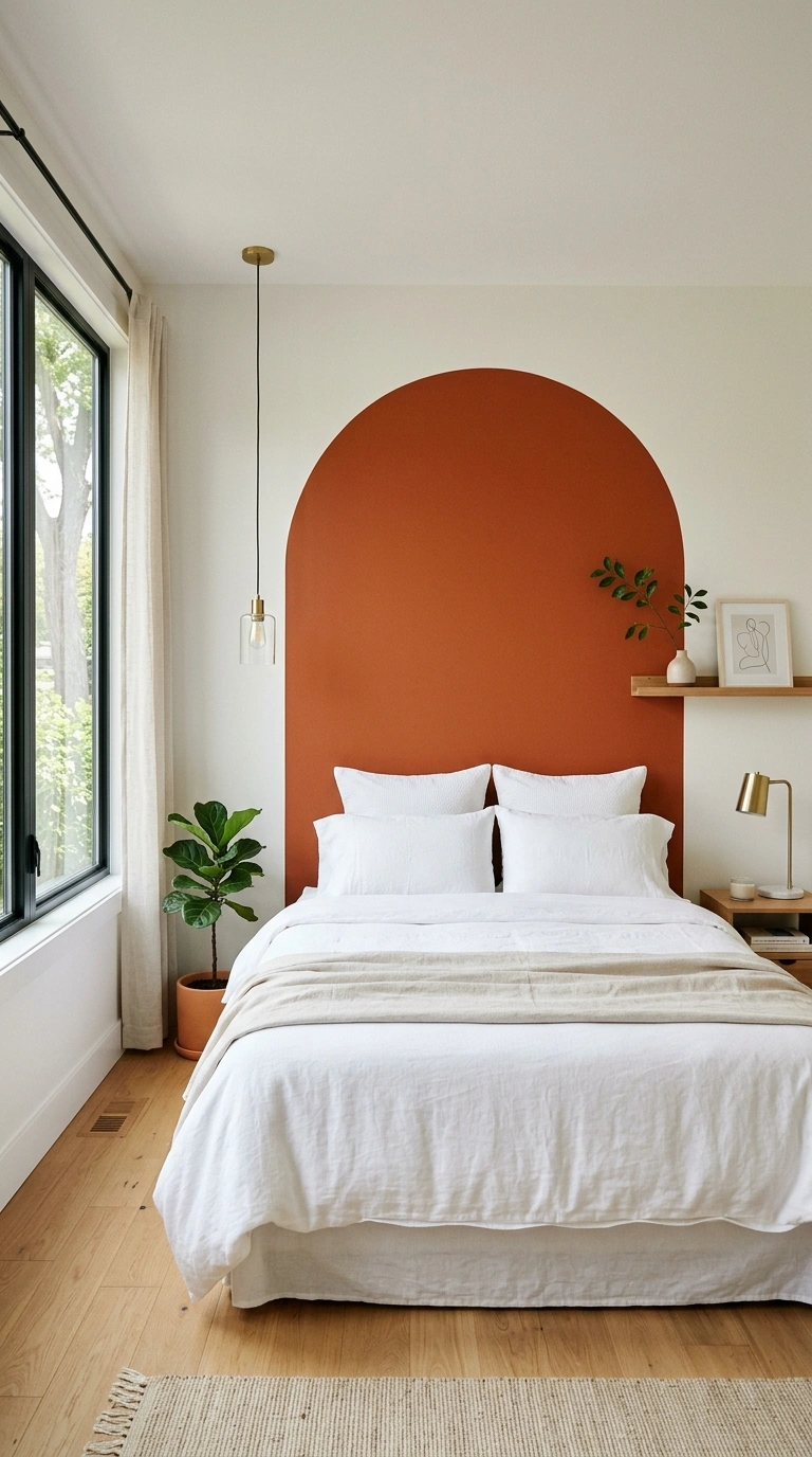 013 Use a Bold Color Block A bedroom wall with a large