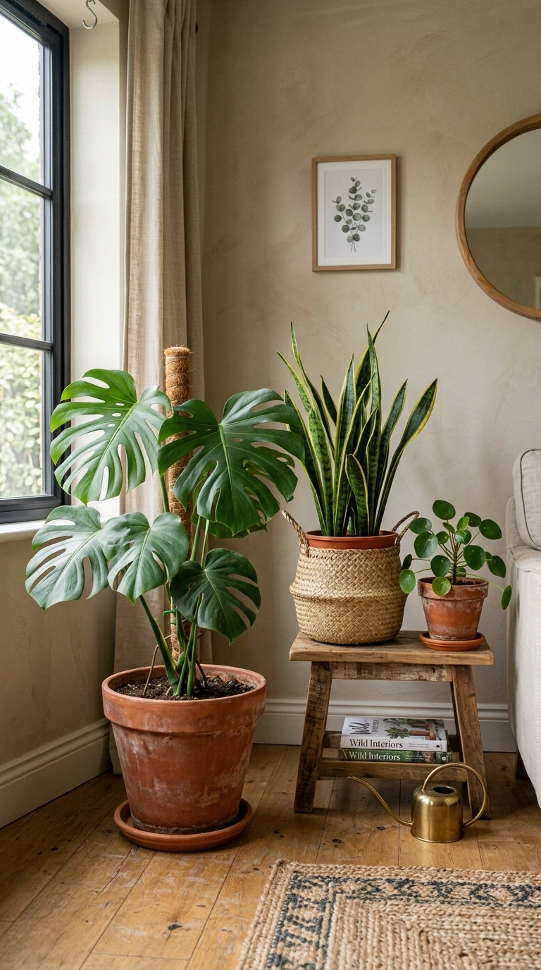 014 Budget Plant Corner A living room corner with thre