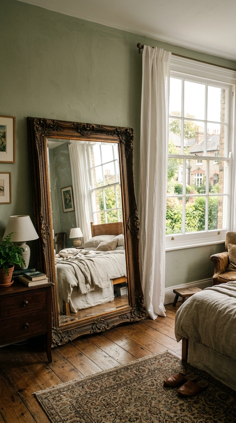 014 Secondhand Mirror Find A bedroom with a large orna