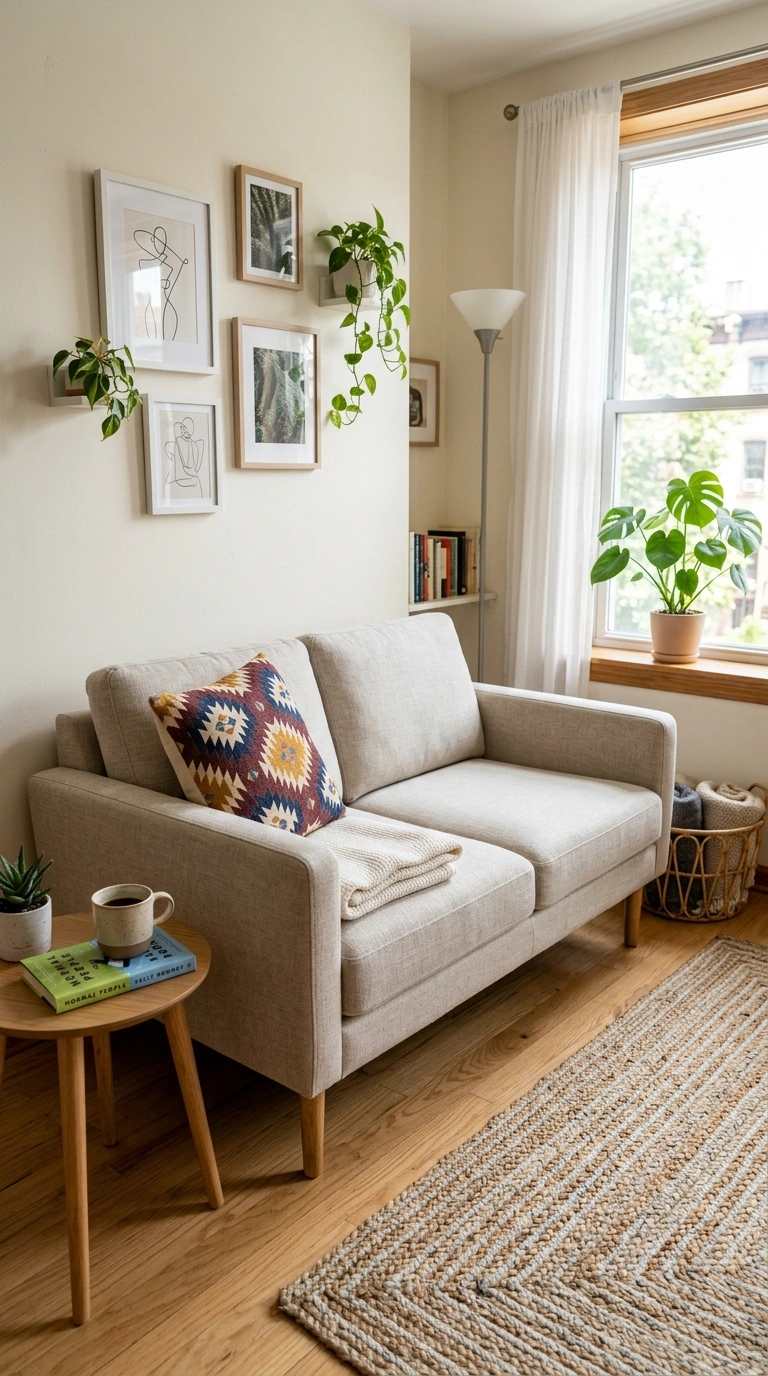 014 Small Scale Sofa A compact two seat loveseat with