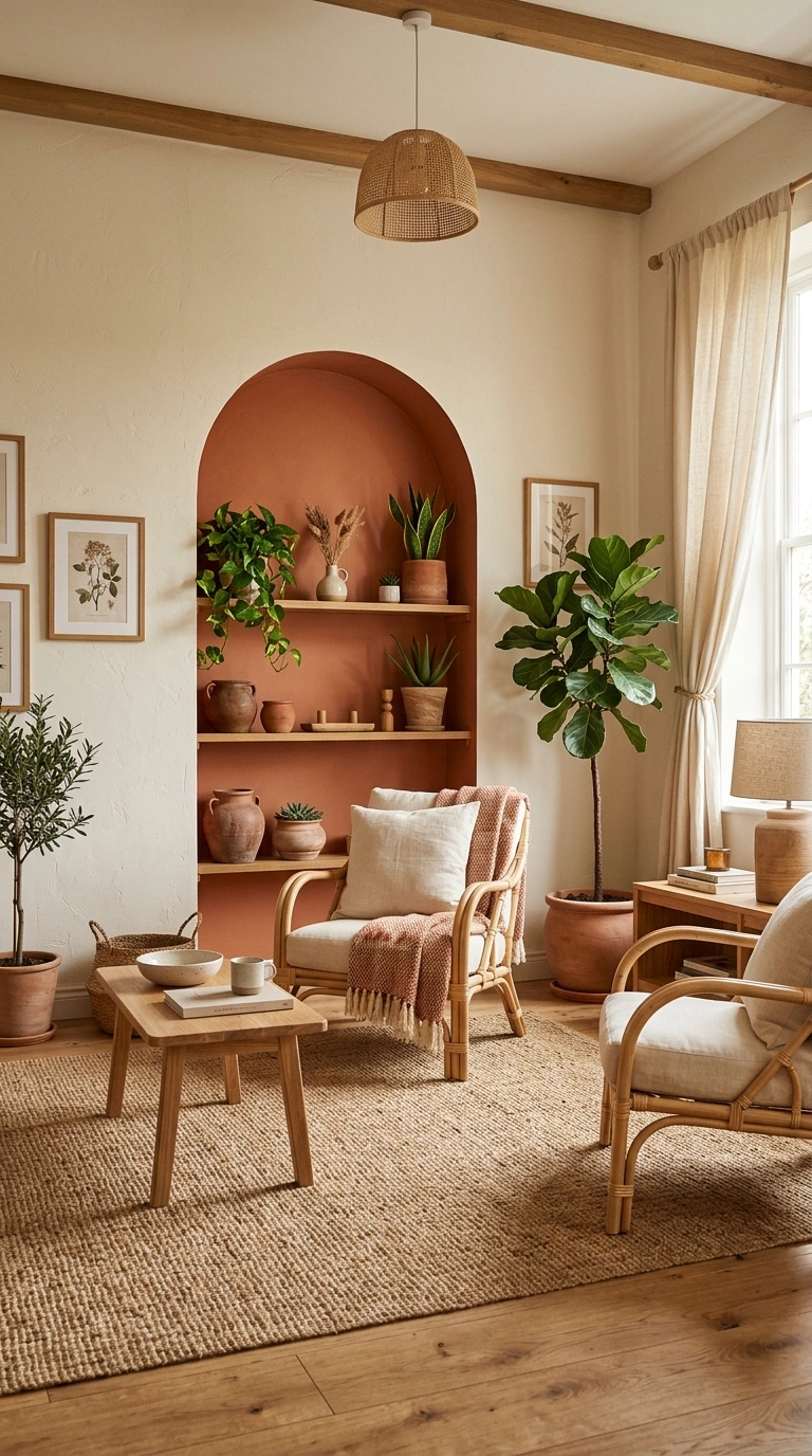 014 Terracotta and Cream A living room with cream wall