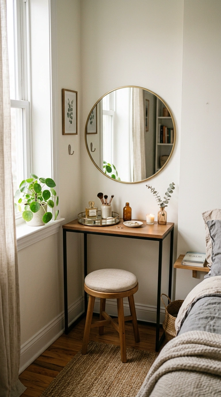 014 Vanity Corner Setup A small bedroom corner with a
