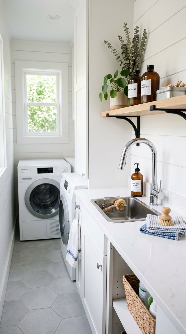 015 Built In Utility Sink A narrow laundry room with a