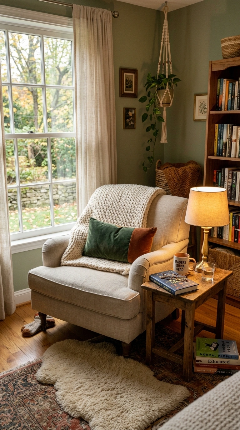 015 Cozy Reading Nooks A bedroom corner reading nook w