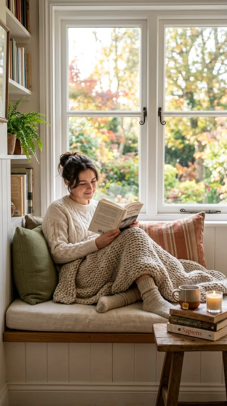 015 Cozy Reading Nooks A window seat reading nook with