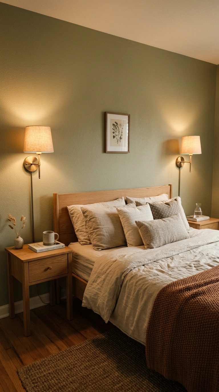 015 Dimmable Wall Sconces A small bedroom with two lin