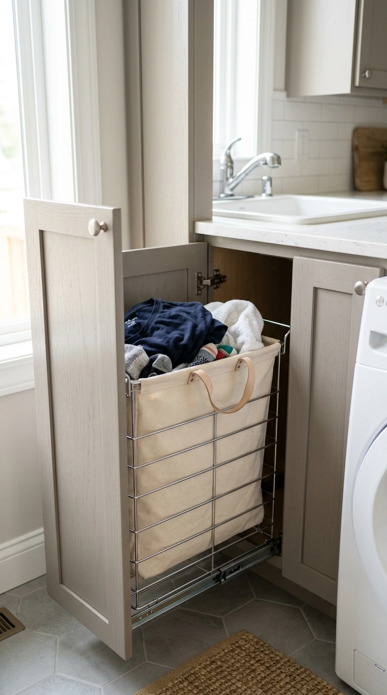 015 Hidden Hamper Pullout A slim pull out hamper frame