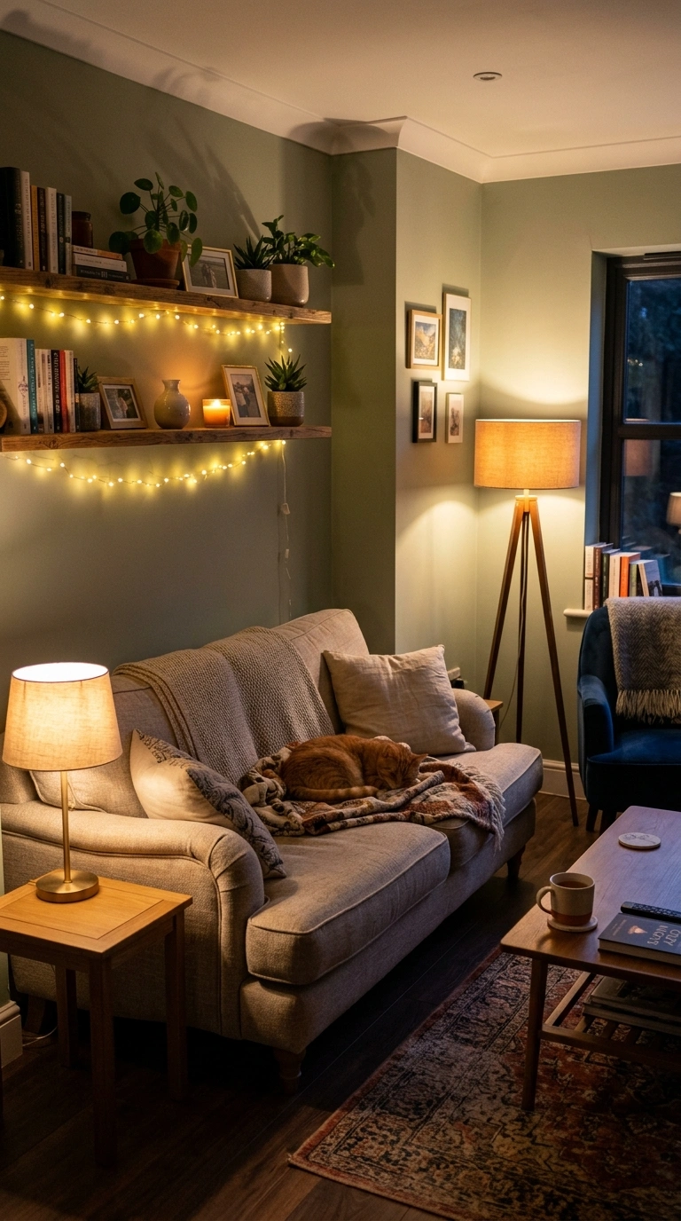 015 Layered Soft Lighting A small living room in the e