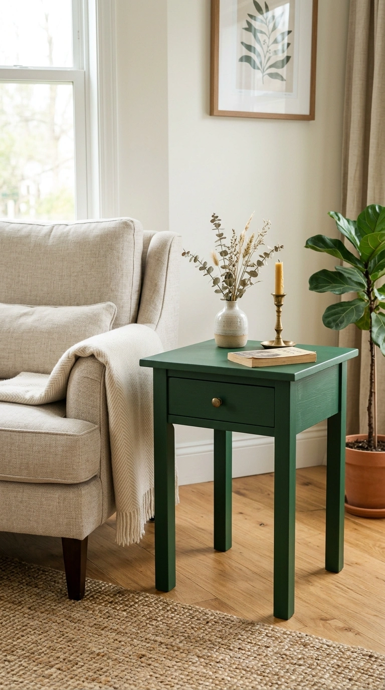 015 Painted Furniture Update A plain wooden side table
