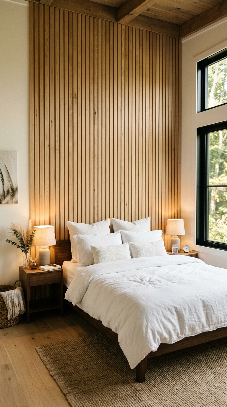 015 Try Wood Panel Accents A bedroom accent wall cover