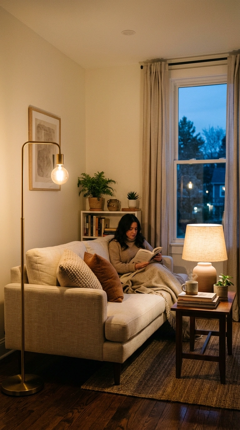 015 Use Layered Lighting A living room in early evenin