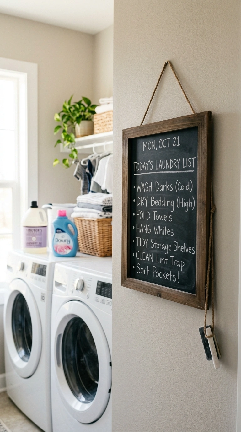 016 Chalkboard Task List A small framed chalkboard mou
