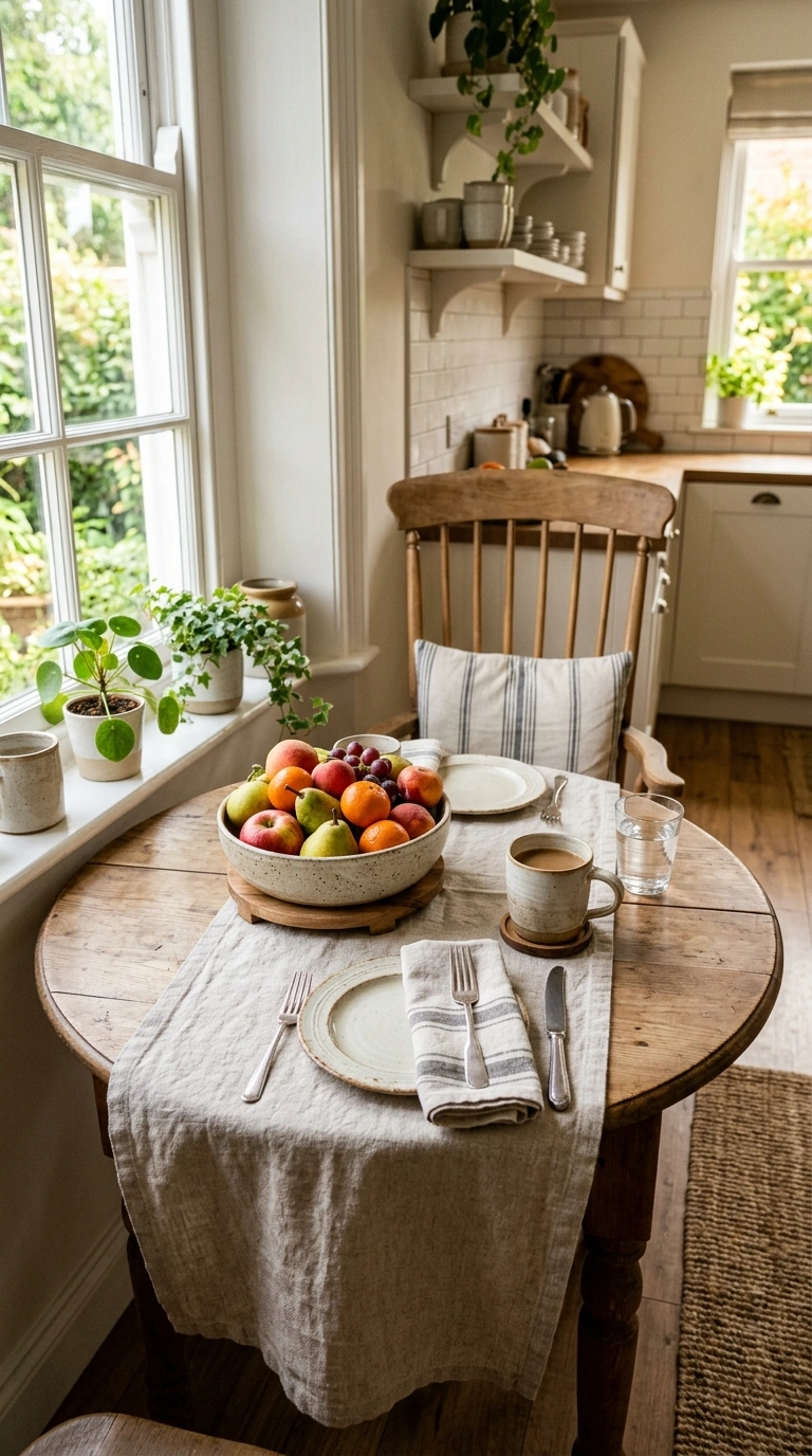 016 Neutral Table Runner A small kitchen breakfast tab
