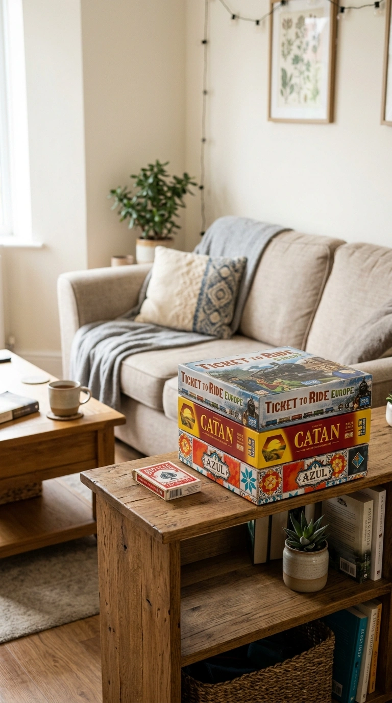 017 Board Game Corner A living room shelf or basket ne