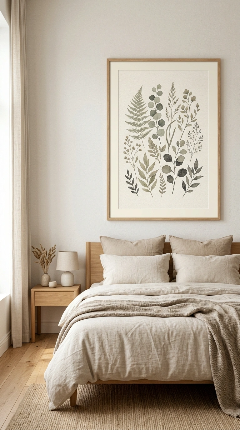 017 Botanical Wall Art A large muted botanical print i