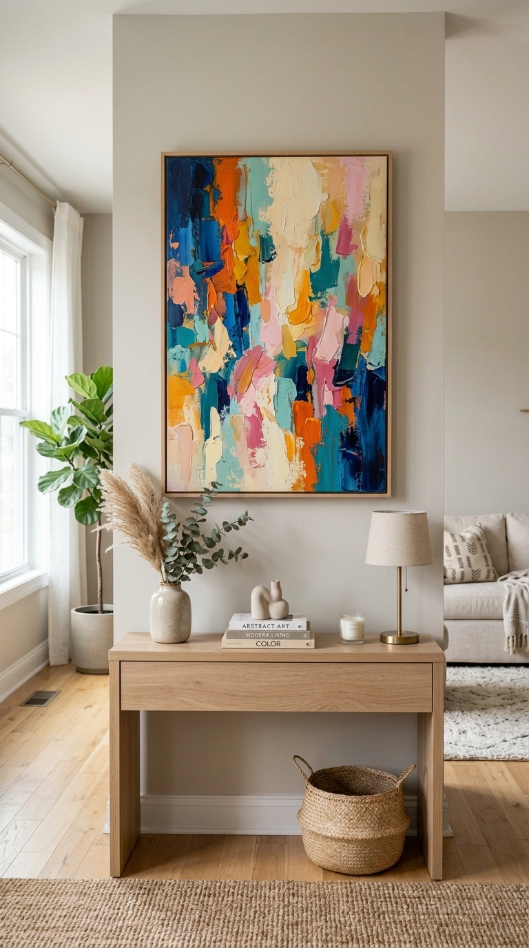017 Hang Statement Wall Art A large colorful abstract