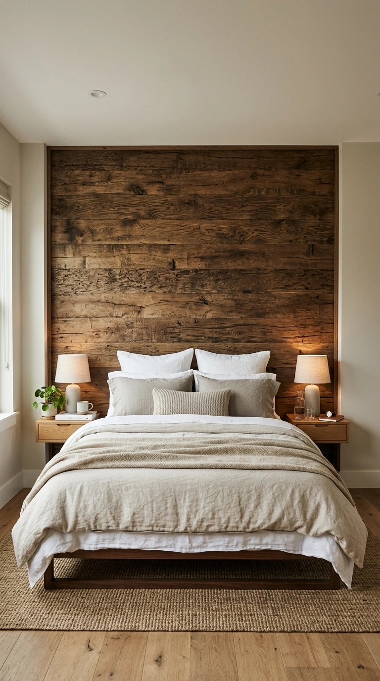 017 Statement Headboard Wall A bedroom with a bold