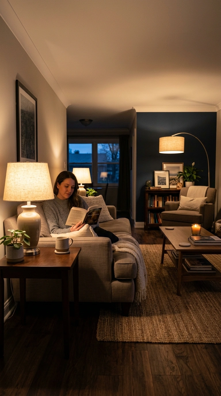018 Layered Table Lighting A cozy living room in the e