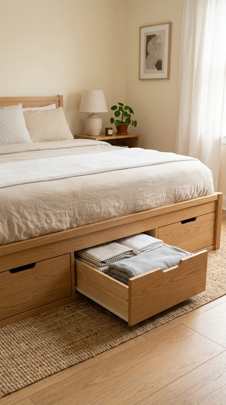 018 Under Bed Storage Drawers A platform bed frame wit