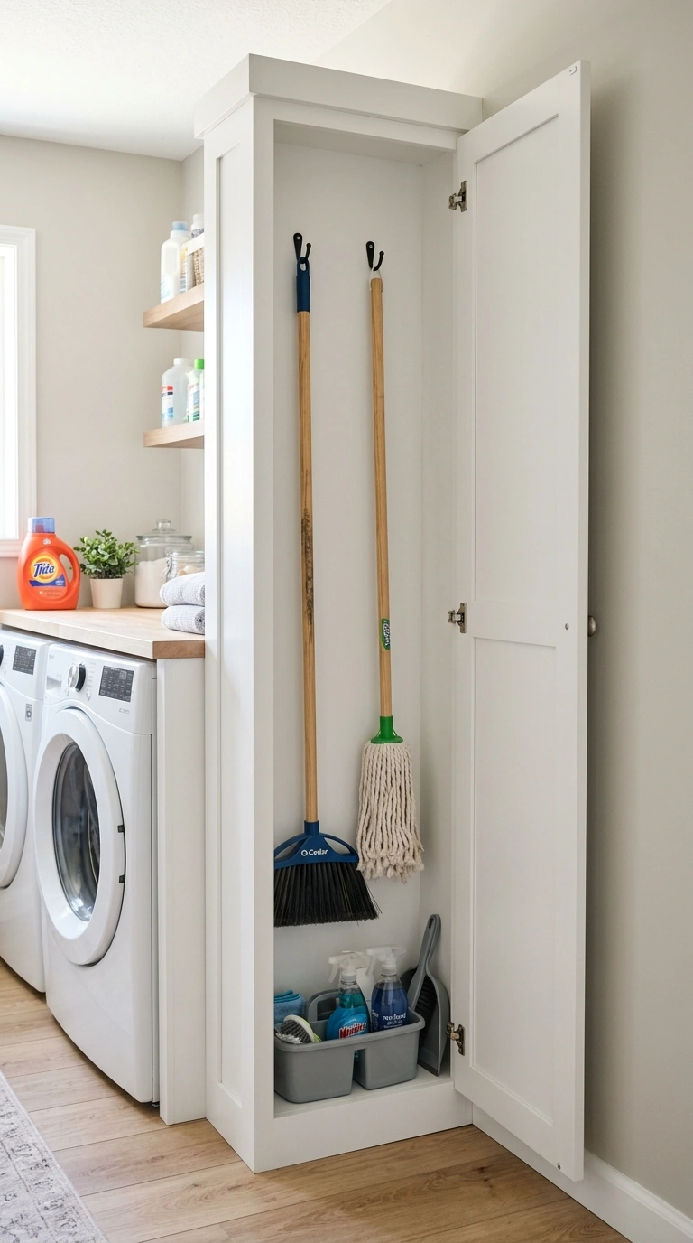 018 Vertical Broom Closet A narrow twelve inch tall ca