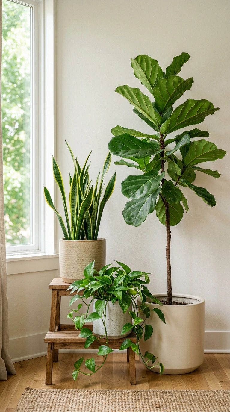 019 Botanical Plant Corner A living room corner filled
