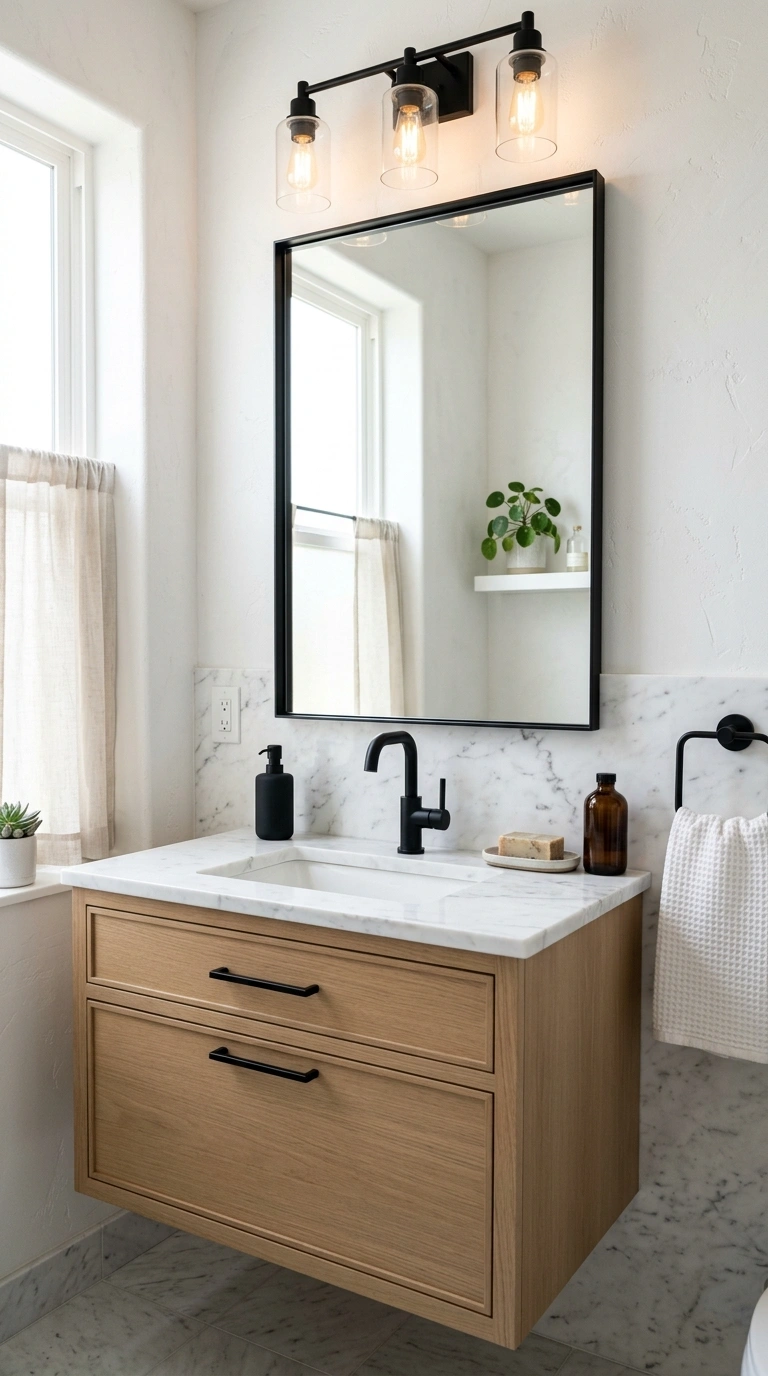 019 Matte Black Fixtures A bathroom vanity with matte