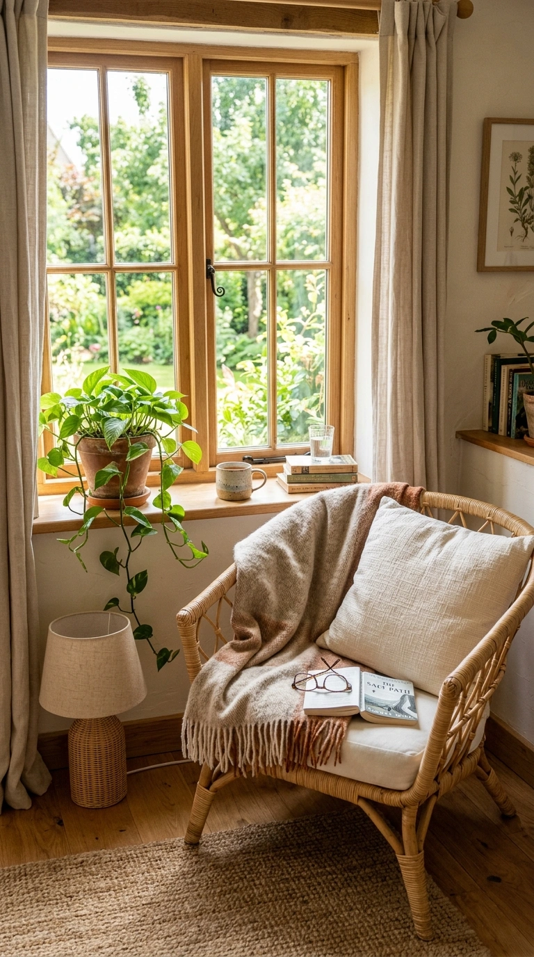 020 Cozy Reading Nook A window corner reading nook wit