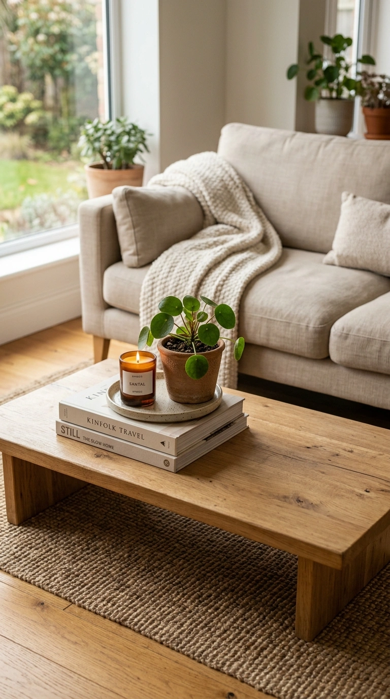 020 Low Coffee Table Styling A low wood coffee table s