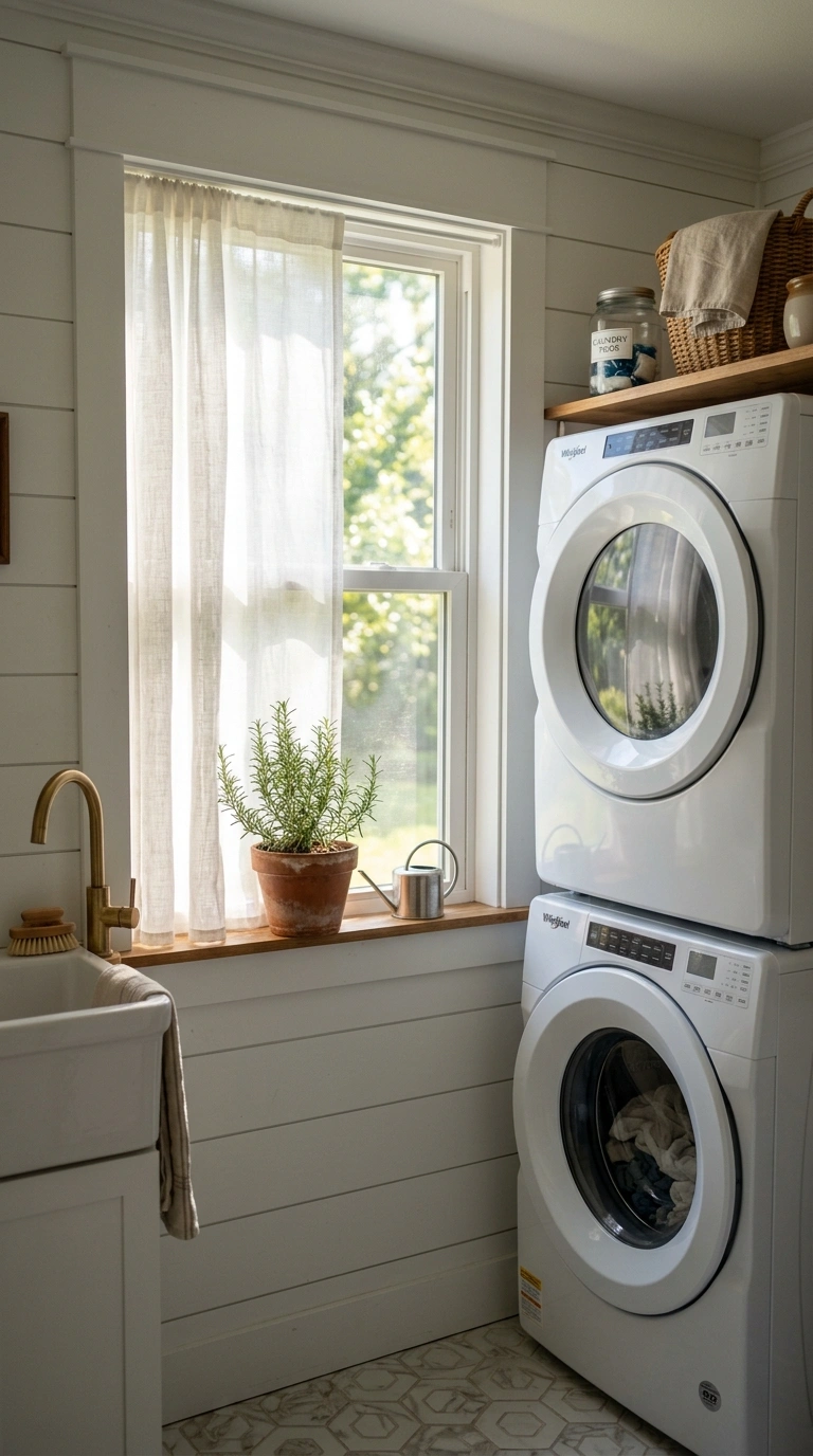 021 Bright Window Light A laundry room with a window c