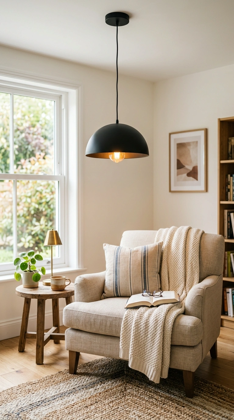 021 Ceiling Pendant Light A matte black pendant light
