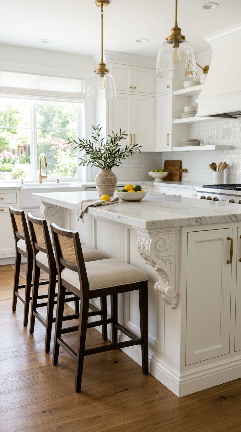 022 Decorative Corbel Support A kitchen peninsula with