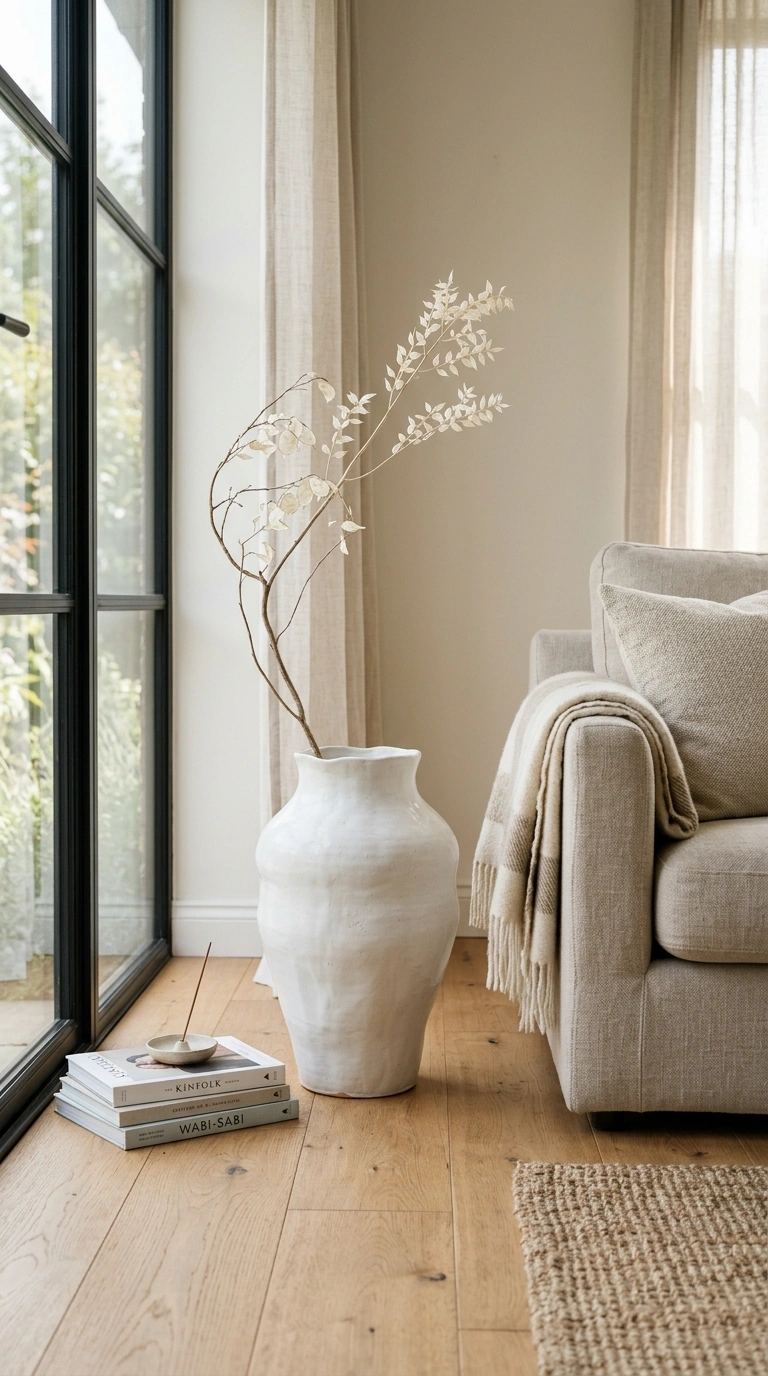 022 Sculptural Vase Display A large sculptural white c