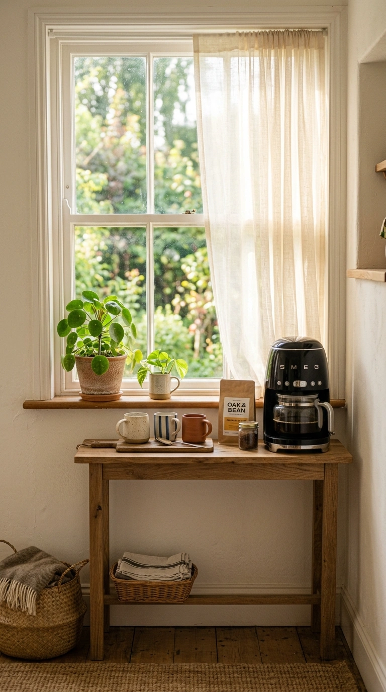 022 Sunlit Window Nook A narrow console table position